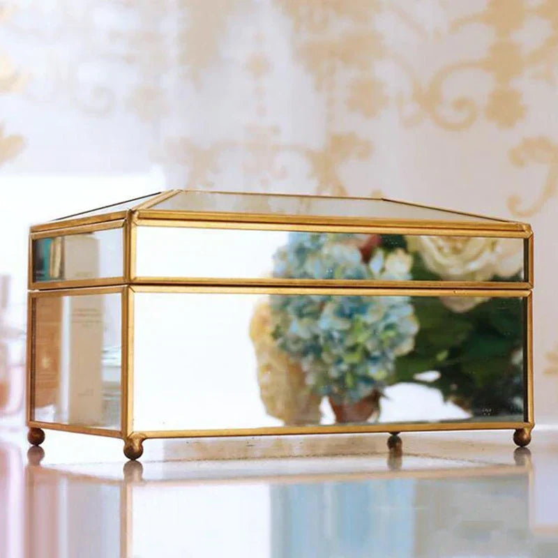 Luxury Mirror Glass Tissue Box – European Style Tray & Holder