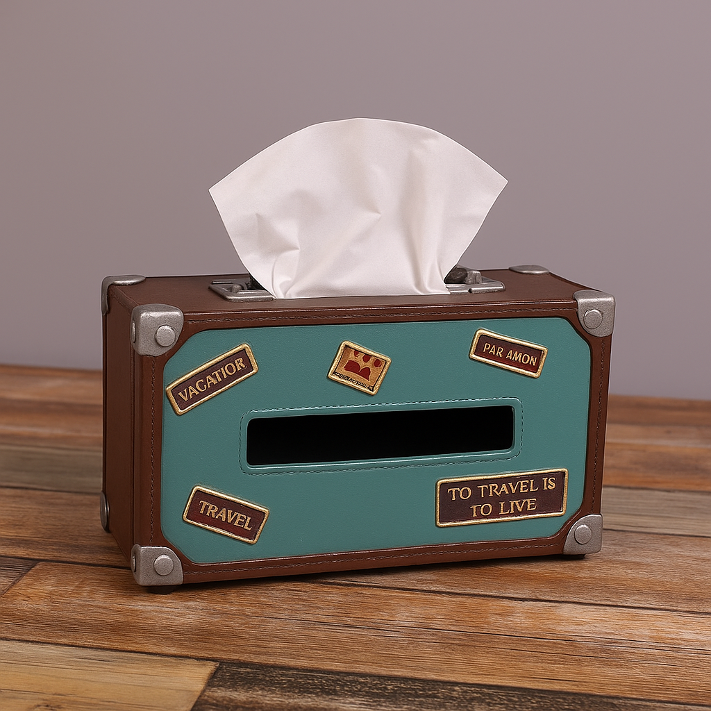 Vintage Radio-Style Tissue Holder for Home & Office
