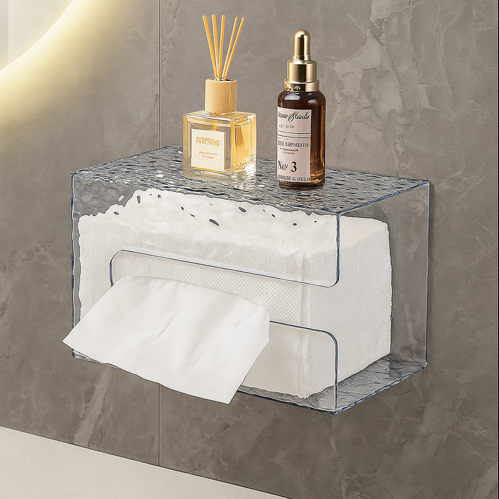 Luxury Mirror Glass Tissue Box – European Style Tray & Holder