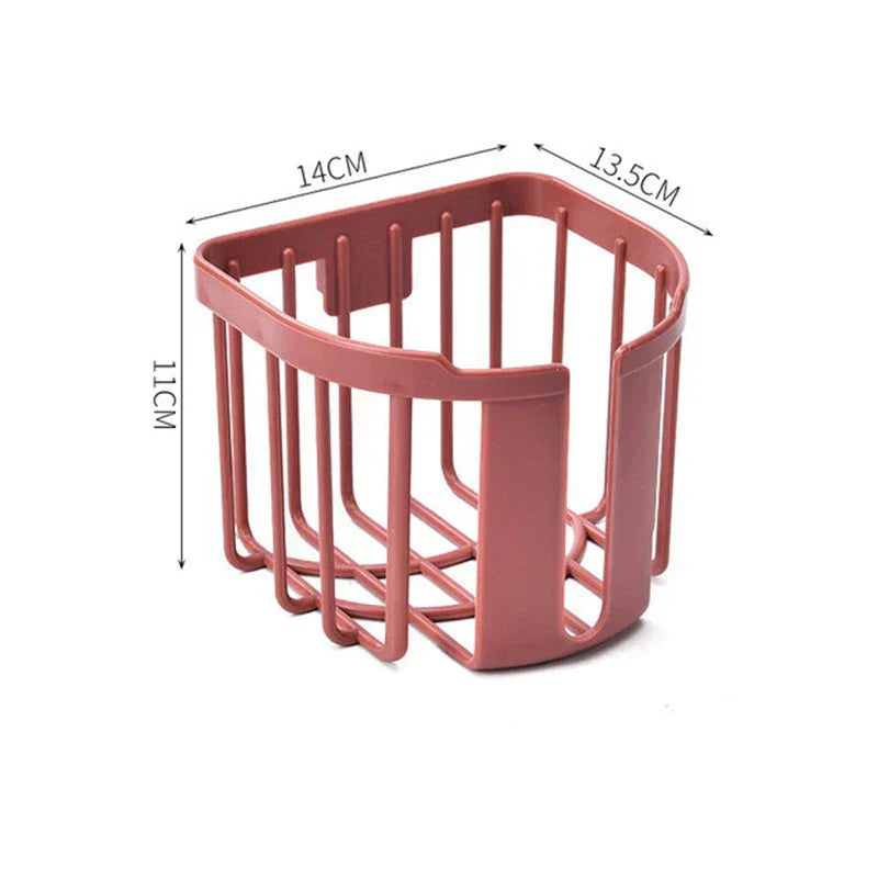 Punch-Free Wall-Mounted Toilet Paper Holder with Shelf