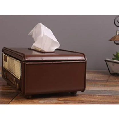 Vintage Radio-Style Tissue Holder for Home & Office