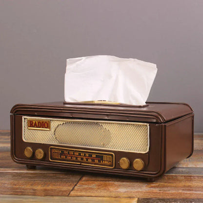 Vintage Radio-Style Tissue Holder for Home & Office