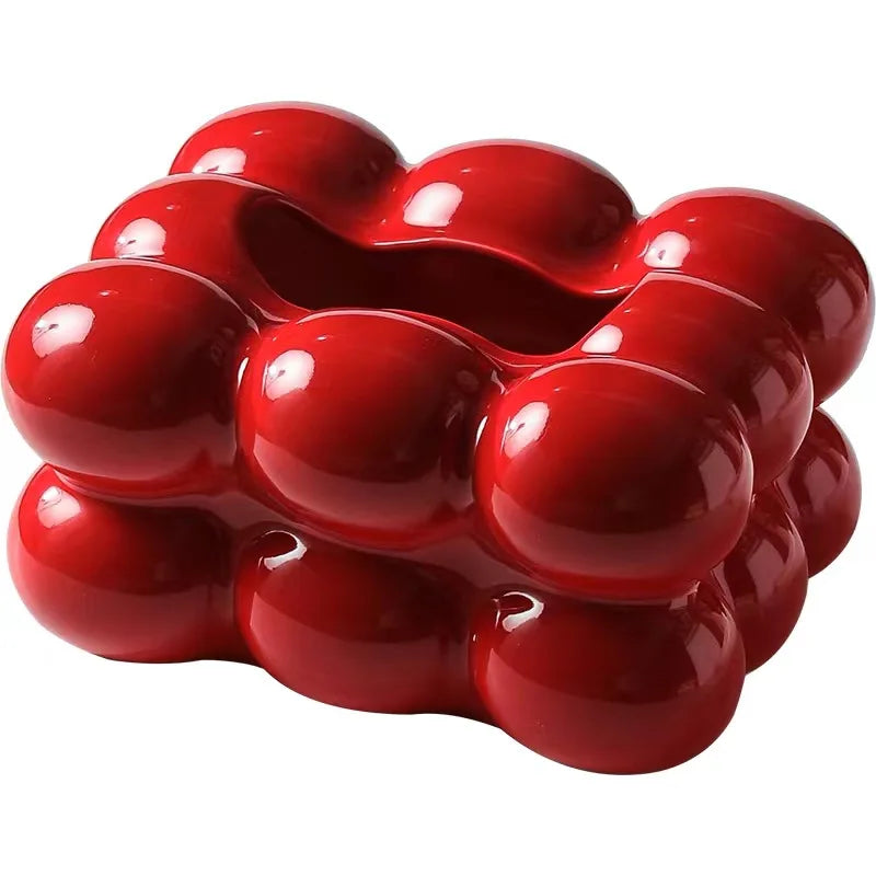 Ceramic Tissue Box with Drawer – Cotton Candy Style Holder