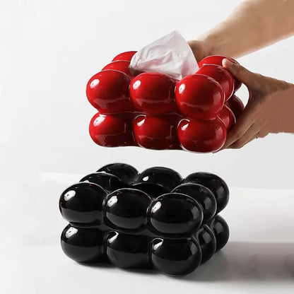 Ceramic Tissue Box with Drawer – Cotton Candy Style Holder