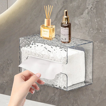 Glacier Style Wall-Mounted Tissue Box – Acrylic Paper Towel Holder