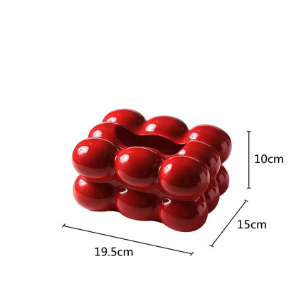 Ceramic Tissue Box with Drawer – Cotton Candy Style Holder